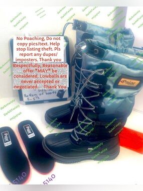 BNIB PAJAR BOOTS. Size on boot says 6
while tag on bottom says 5-5.5